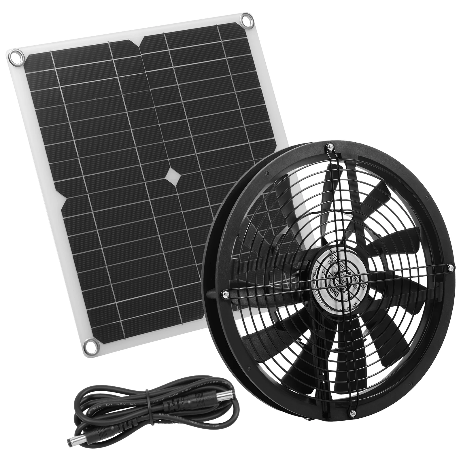 Greenhouse Circulation Fan Waterproof - 100W Solar Panel Fan Kit Waterproof