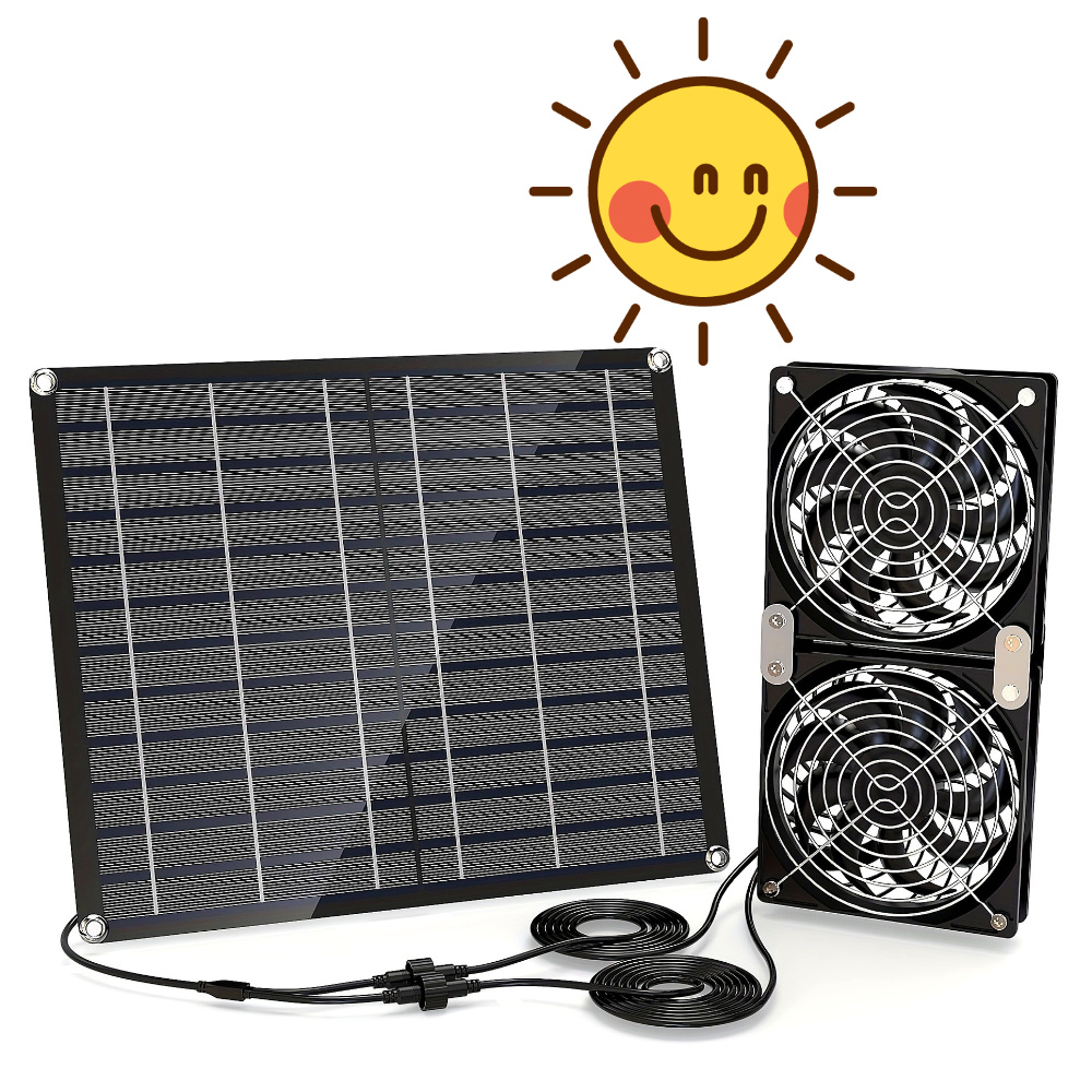 Greenhouse Circulation Fan Waterproof - 30W Solar Fan, Solar Powered Fan