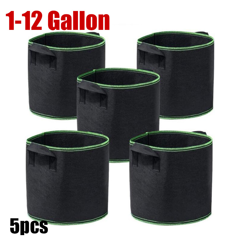Plant Nursery Grow Bags Fabric 5 Gallon - 1 3 5 10 Gallon Fabric