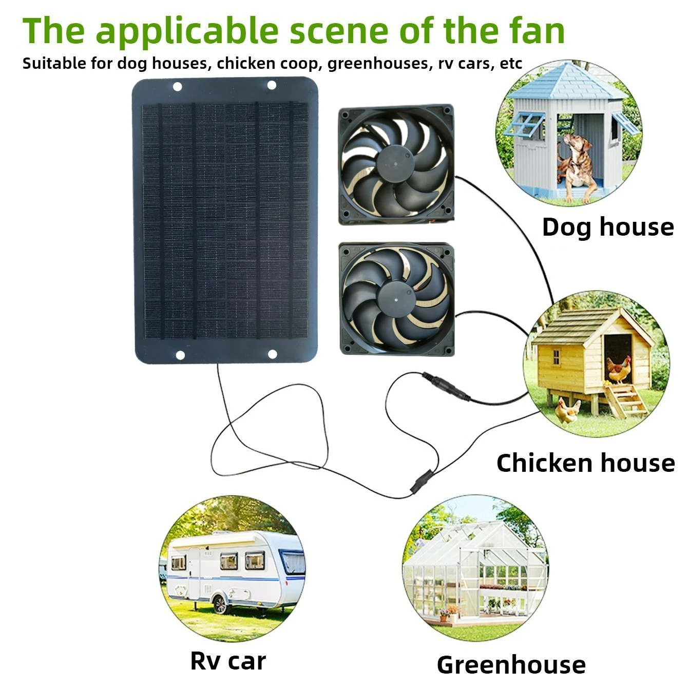 10W Waterproof Solar Powered D - огляд і ціна Greenhouse Circulation Fan Waterproof