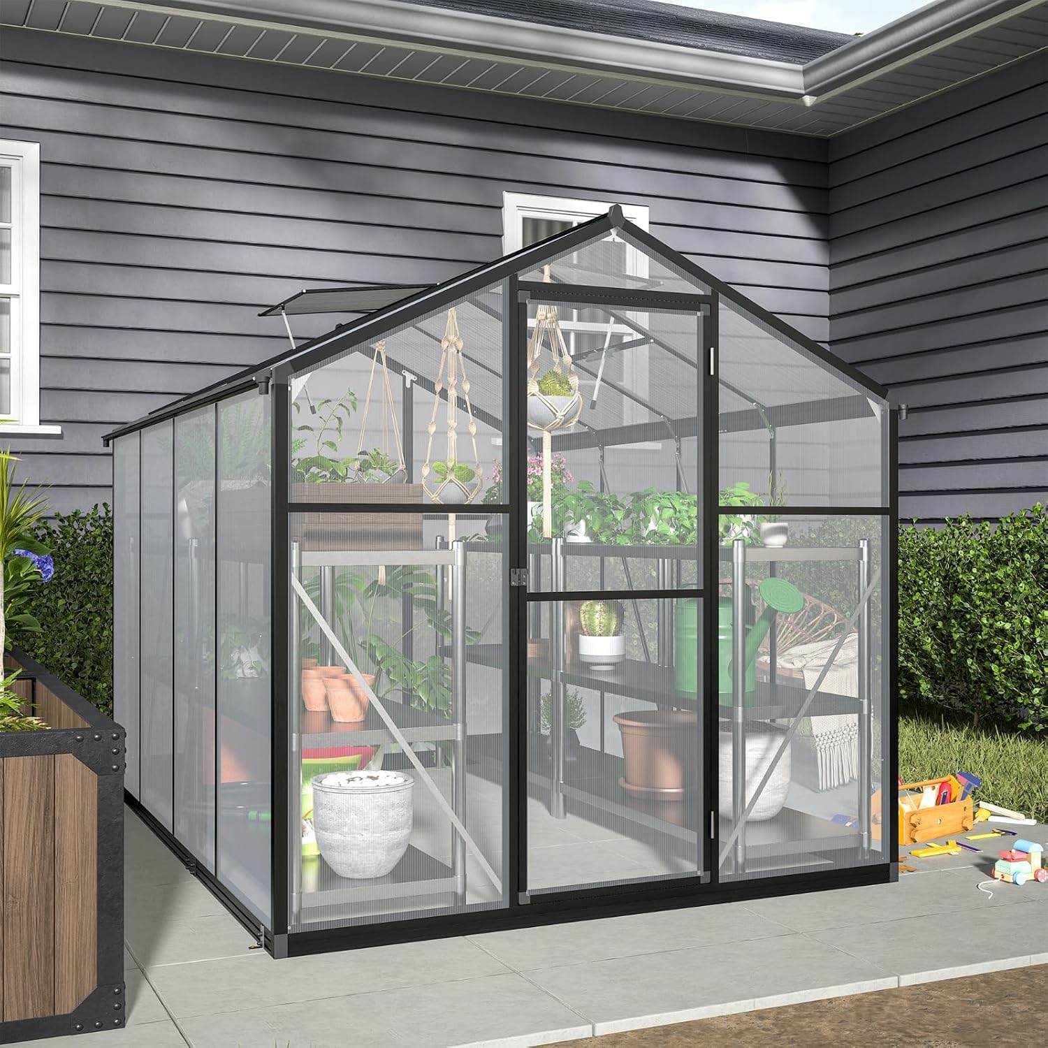 Walk-in Greenhouse UV-Coated P - огляд і ціна Polycarbonate Greenhouse Aluminum Frame