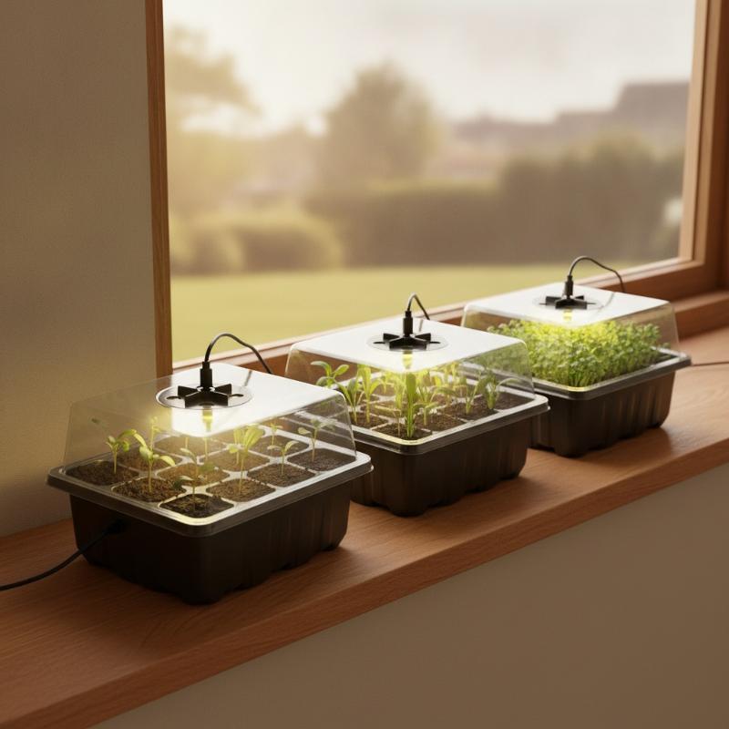 6/12-Cell Home Seed Starter Tr - огляд і ціна Seed Starter Tray Kit With Grow Light