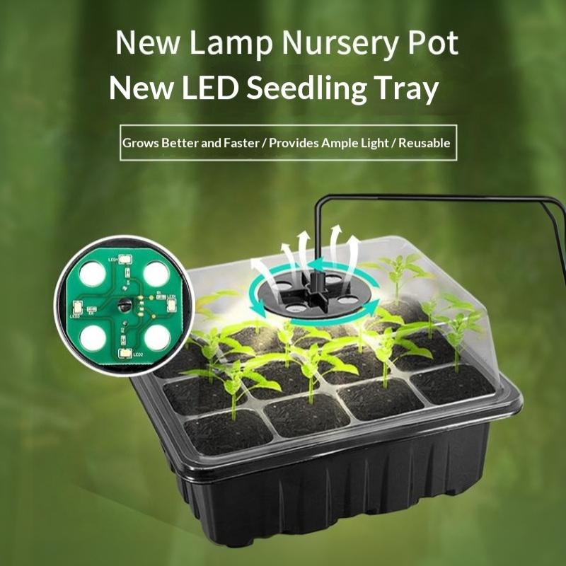 6/12-Cell Home Seed Starter Tr - огляд і ціна Seed Starter Tray Kit With Grow Light