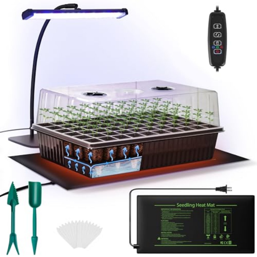 60-Cell Self-Watering Seed Sta - огляд і ціна Seed Starter Tray Kit With Grow Light