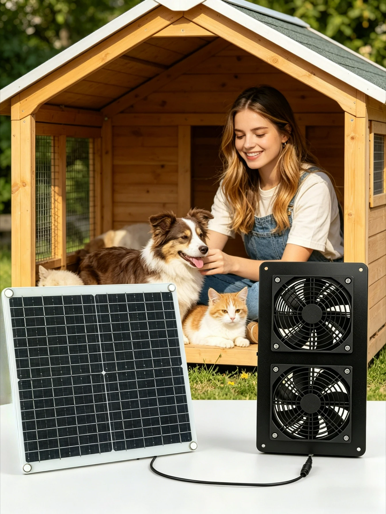 NEW Solar Panel Dual Exhaust F - огляд і ціна Greenhouse Circulation Fan Waterproof