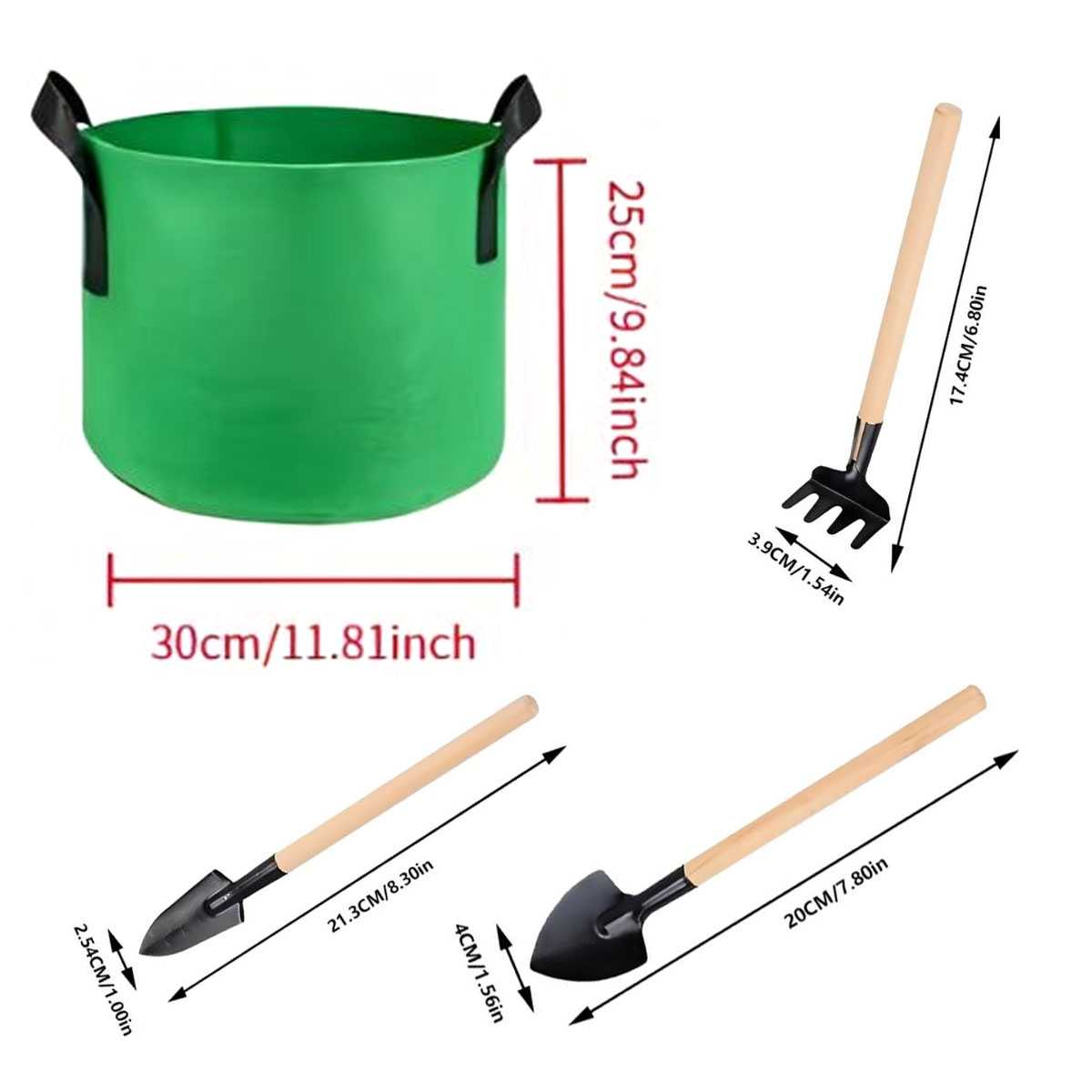 6pcs/set 5-Gallon Random Color - огляд і ціна Plant Nursery Grow Bags Fabric 5 Gallon