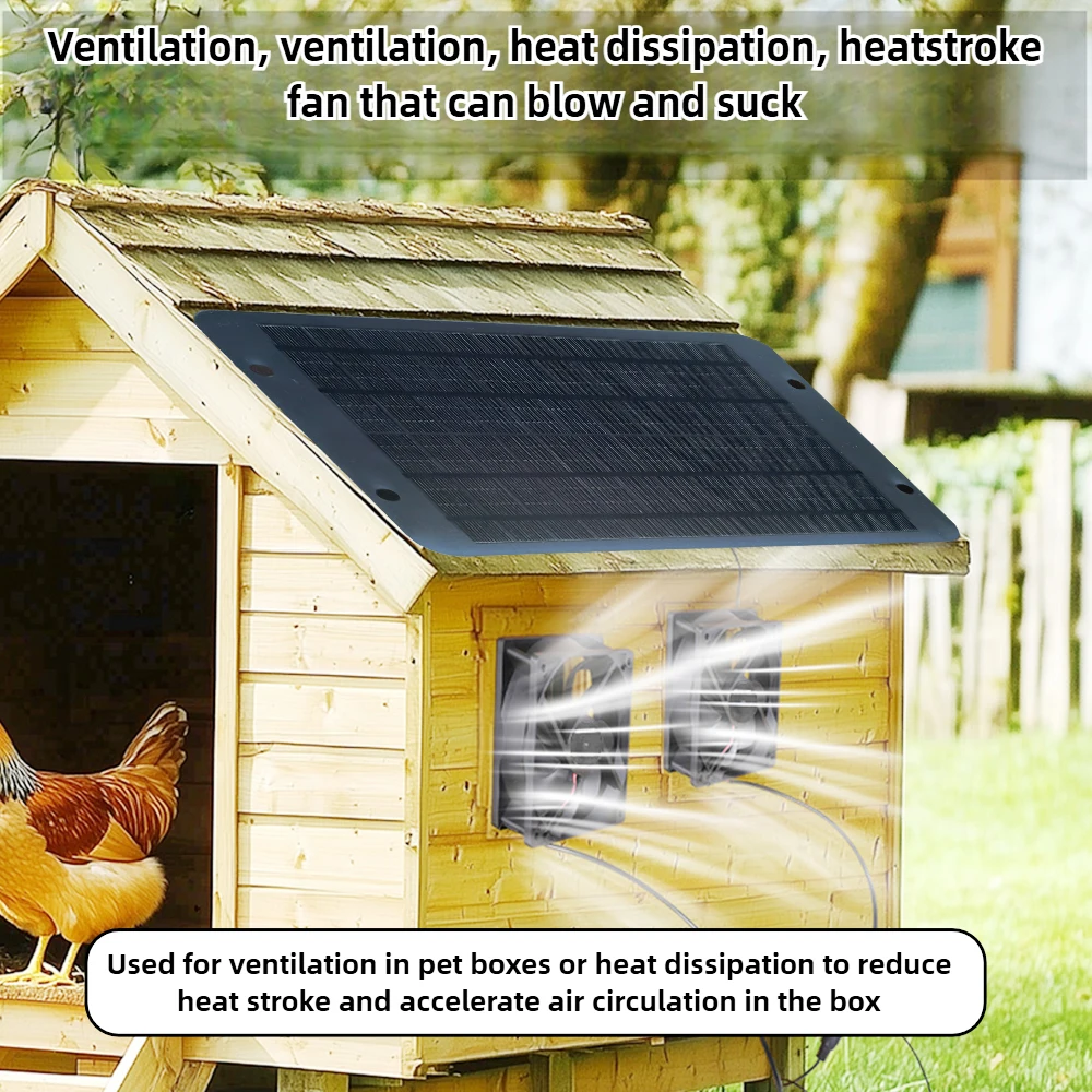 Solar Powered Waterproof Doubl - огляд і ціна Greenhouse Circulation Fan Waterproof