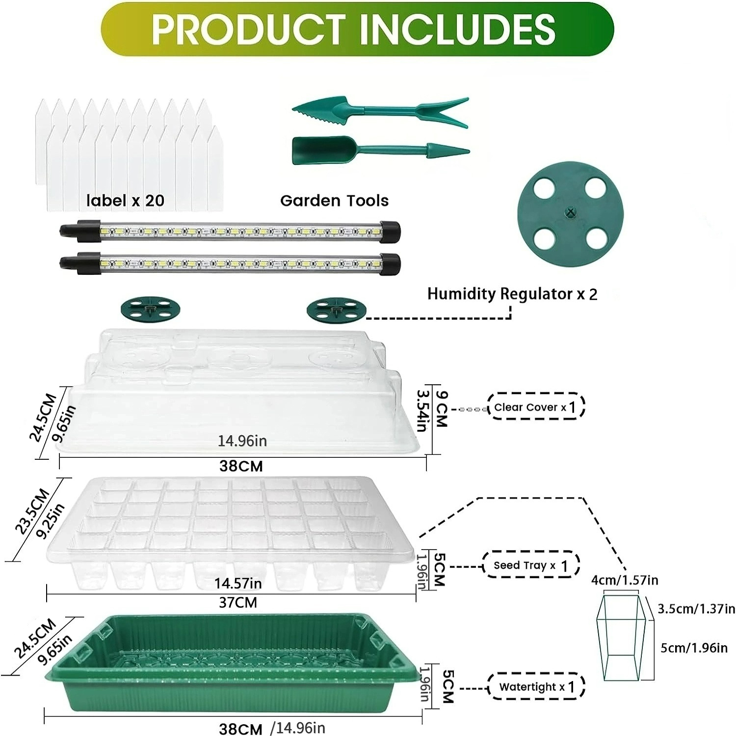 Seed Starter Tray with Grow Li - огляд і ціна Seed Starter Tray Kit With Grow Light