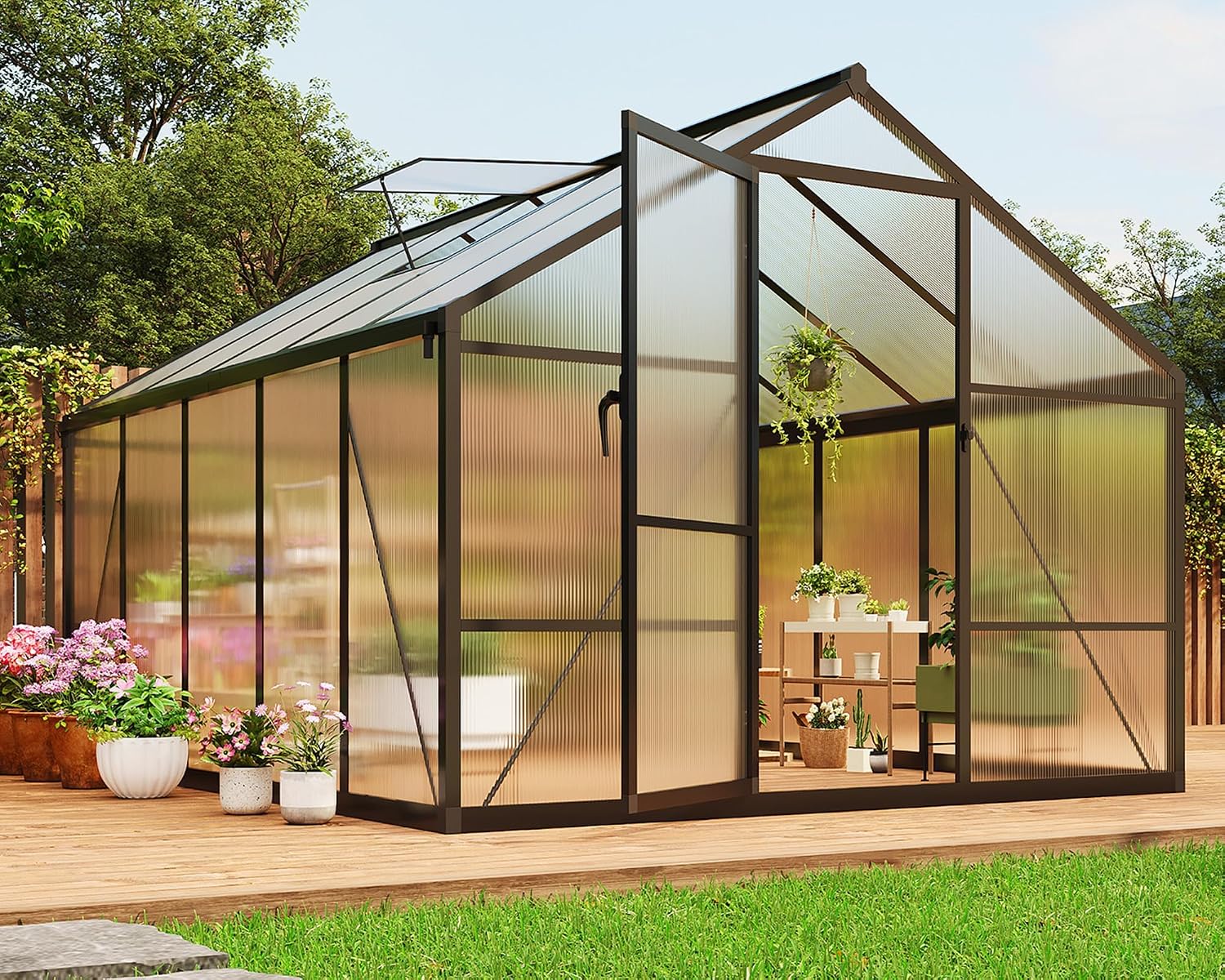 8x10 FT Greenhouse, Greenhouse - огляд і ціна Polycarbonate Greenhouse Aluminum Frame