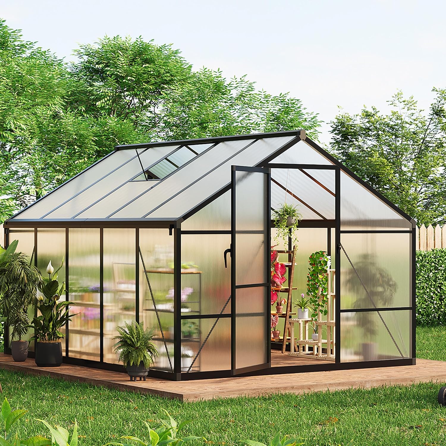 8x10 FT Greenhouse, Greenhouse - огляд і ціна Polycarbonate Greenhouse Aluminum Frame