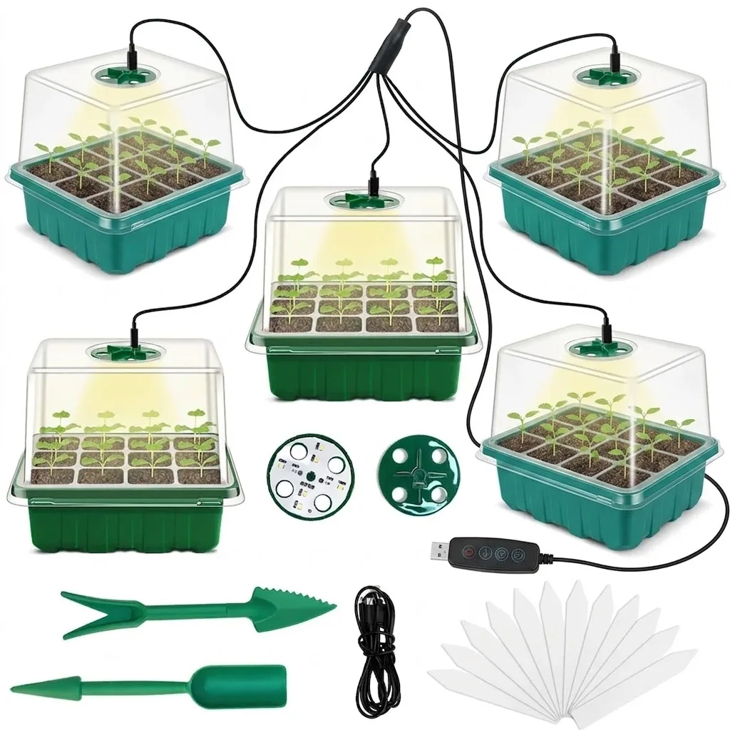 Plant Flower Seed Starter Tray - огляд і ціна Seed Starter Tray Kit With Grow Light
