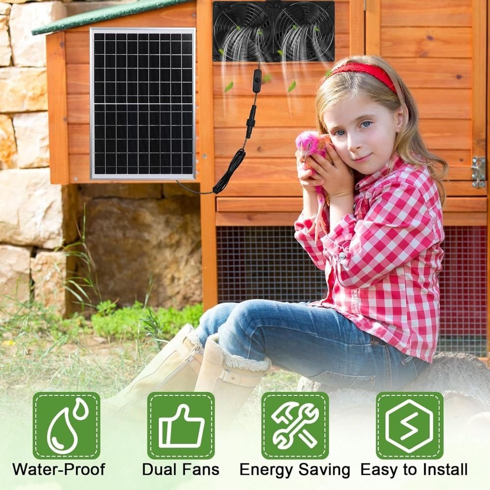 Air Circulation 15W Solar Fan  - огляд і ціна Greenhouse Circulation Fan Waterproof