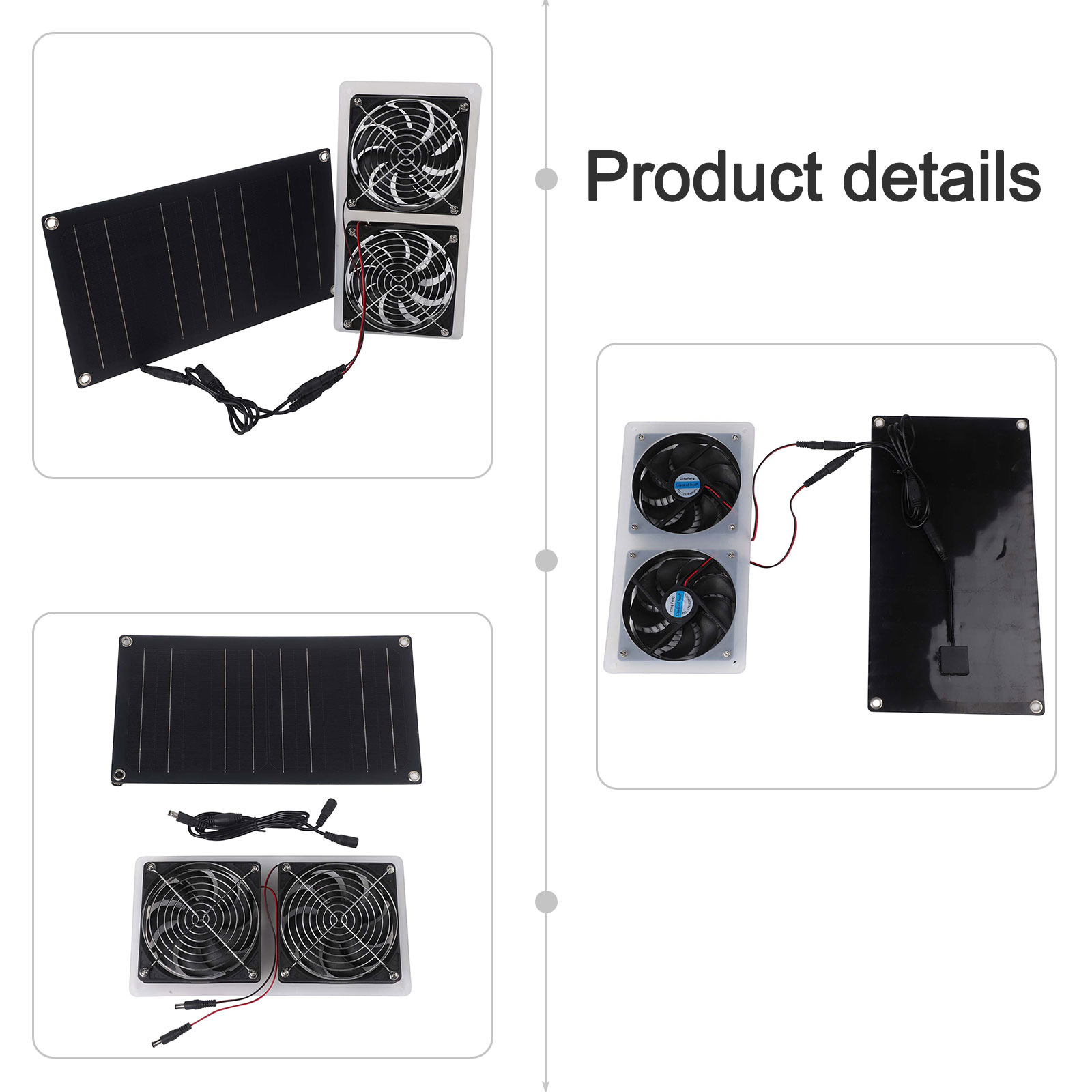 30W Solar Panel Fan Kit with D - огляд і ціна Greenhouse Circulation Fan Waterproof