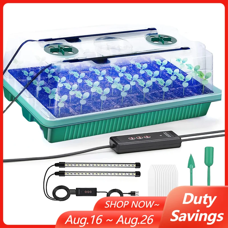 Seed Starter Trays Kit with 2  - огляд і ціна Seed Starter Tray Kit With Grow Light