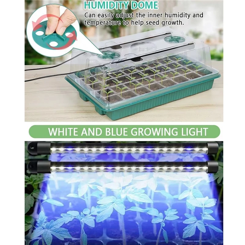 Seed Starter Trays Kit with 2  - огляд і ціна Seed Starter Tray Kit With Grow Light