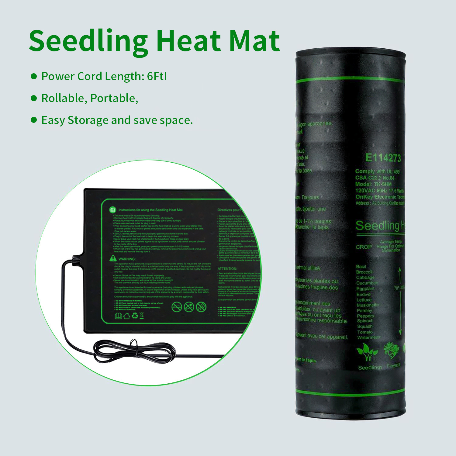 Two-pack 20x10Inch Seedling He - огляд і ціна Plant Seedling Heat Mat Waterproof