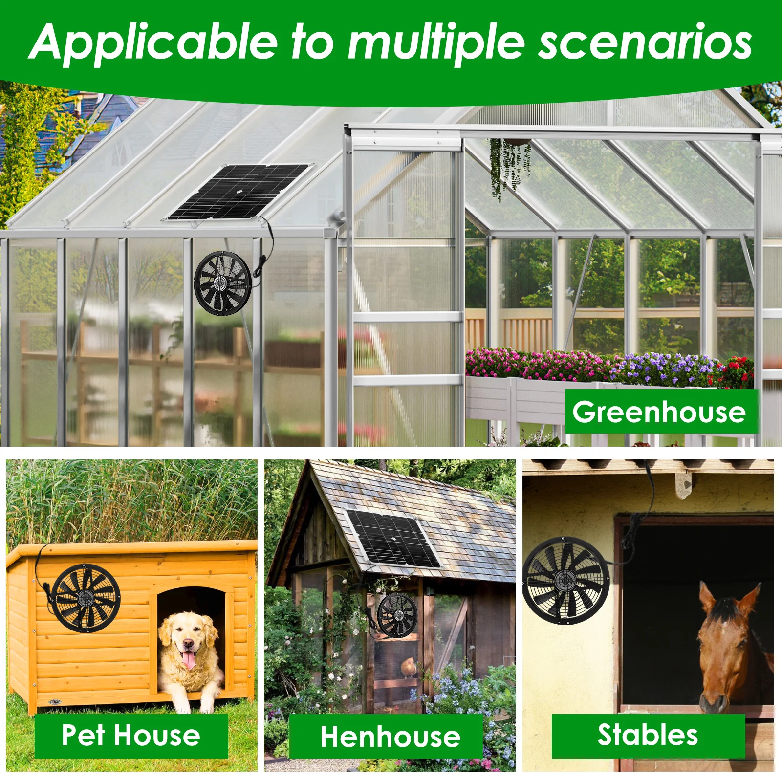 100W Solar Panel Fan Kit Water - огляд і ціна Greenhouse Circulation Fan Waterproof