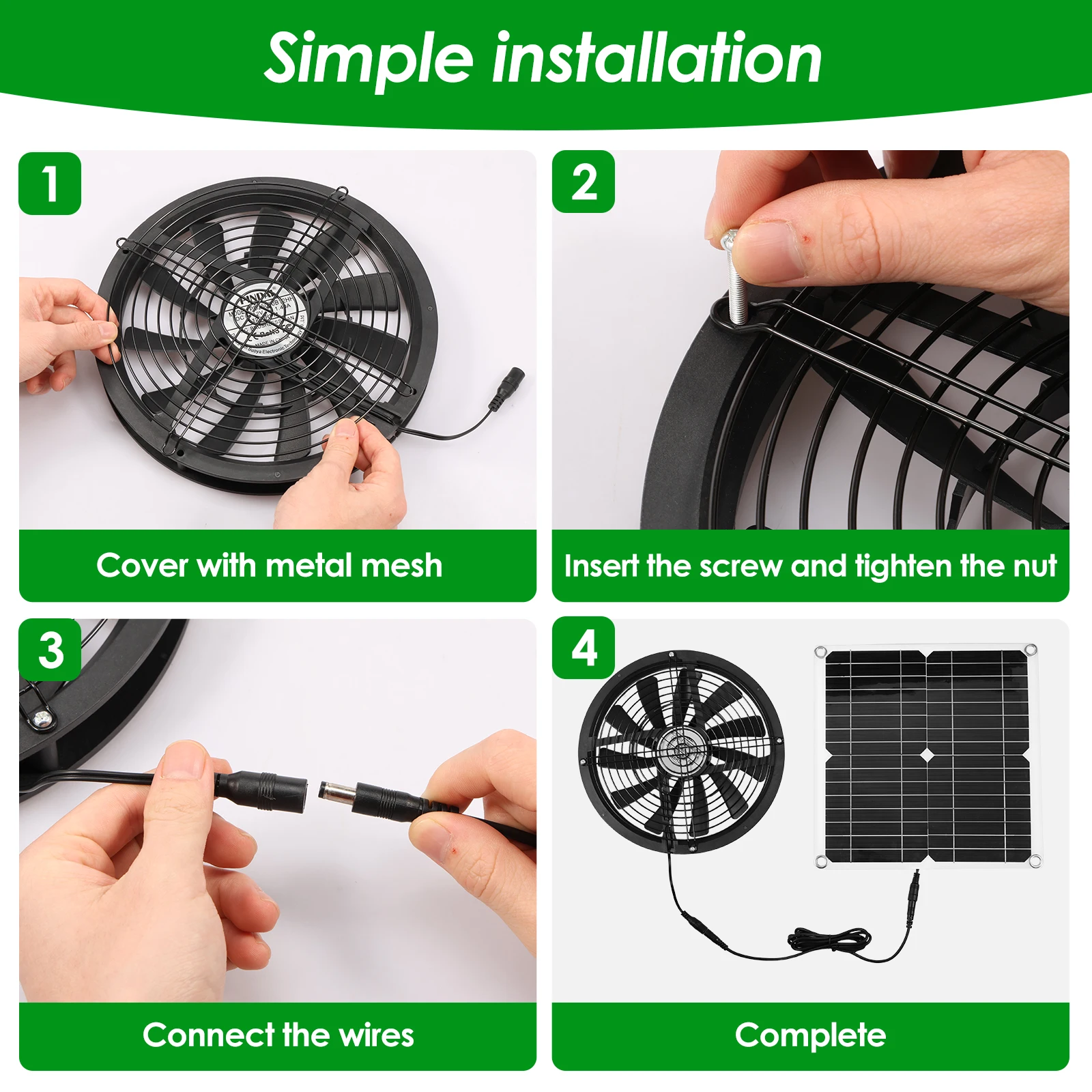 100W Solar Panel Fan Kit Water - огляд і ціна Greenhouse Circulation Fan Waterproof