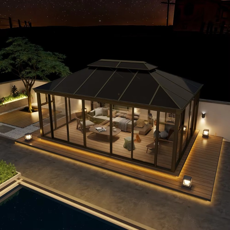 400*600CM Polycarbonate Sunroo - огляд і ціна Polycarbonate Greenhouse Aluminum Frame
