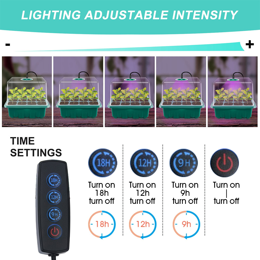 Full Spectrum LED Grow Light N - огляд і ціна Seed Starter Tray Kit With Grow Light