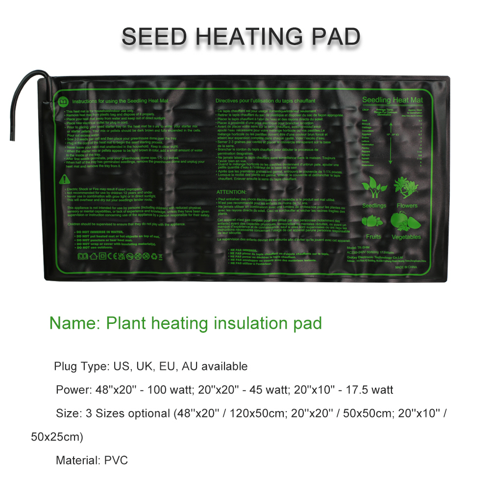 Seedling Heating Pad 3 Sizes W - огляд і ціна Plant Seedling Heat Mat Waterproof