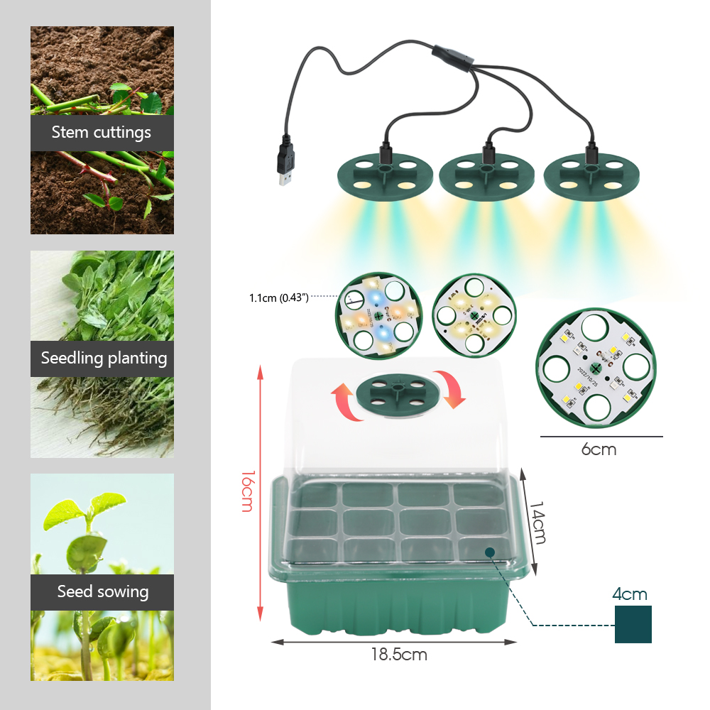 LED Nursery Pots with Grow Lig - огляд і ціна Seed Starter Tray Kit With Grow Light