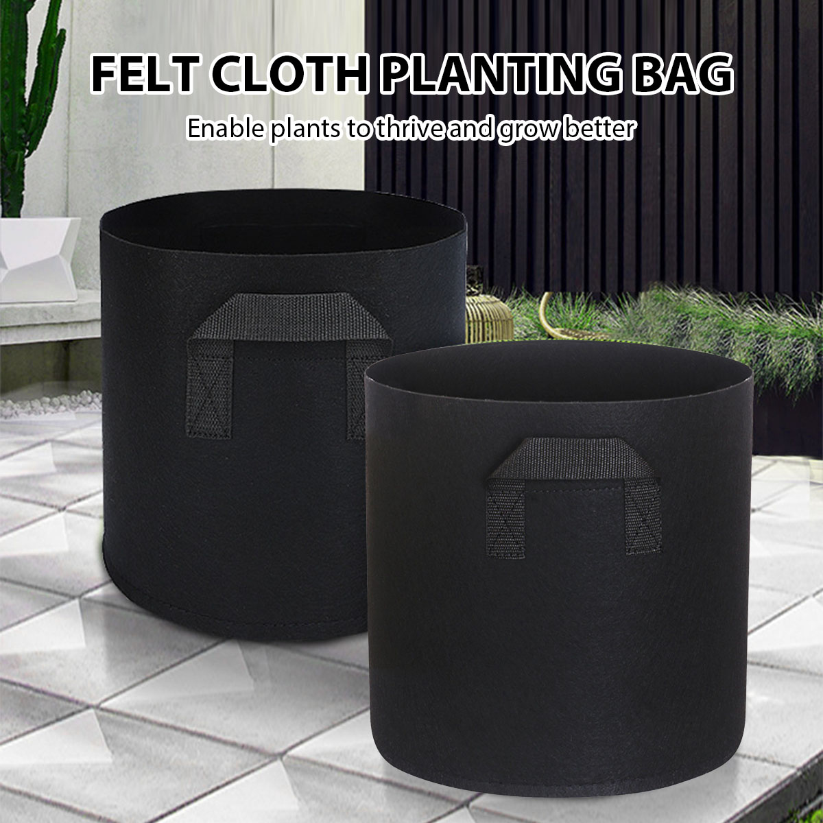 5PCS Felt Grow Bags 5/10/15 Ga - огляд і ціна Plant Nursery Grow Bags Fabric 5 Gallon
