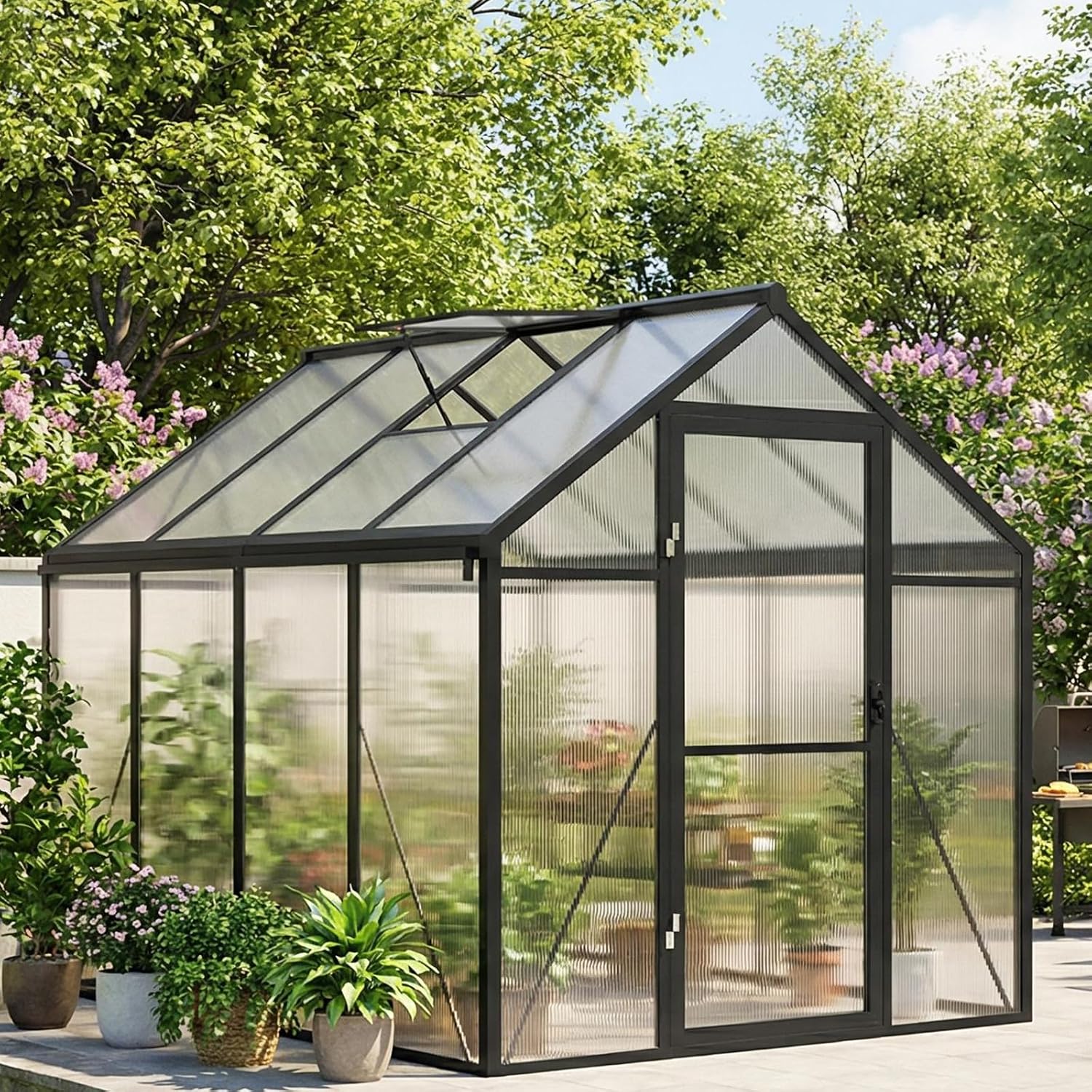 Polycarbonate Garden Greenhous - огляд і ціна Polycarbonate Greenhouse Aluminum Frame