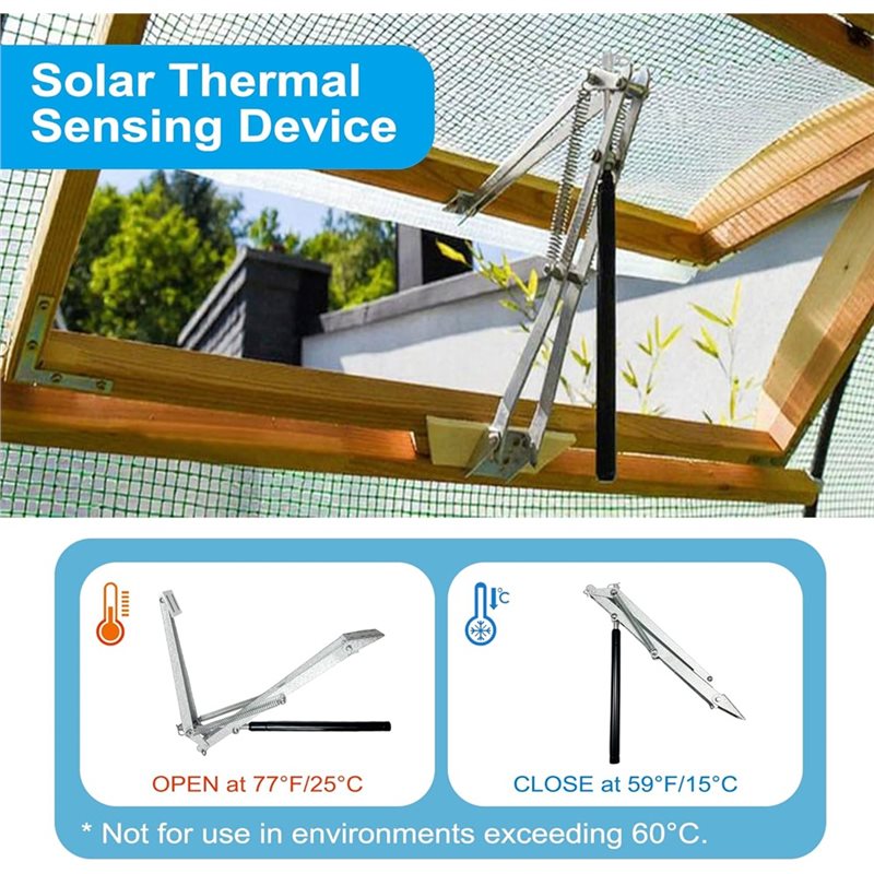 WORTHOWN-Solar Powered Automat - огляд і ціна Automatic Greenhouse Roof Vent Opener Solar