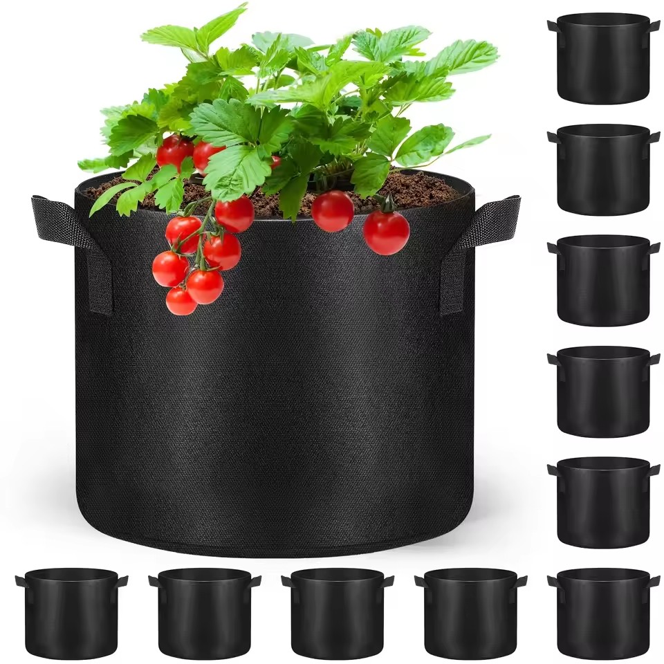 Felt Grow Bags Vegetable Flowe - огляд і ціна Plant Nursery Grow Bags Fabric 5 Gallon