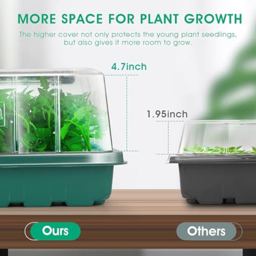 Seed Starter Tray with Grow Li - огляд і ціна Seed Starter Tray Kit With Grow Light