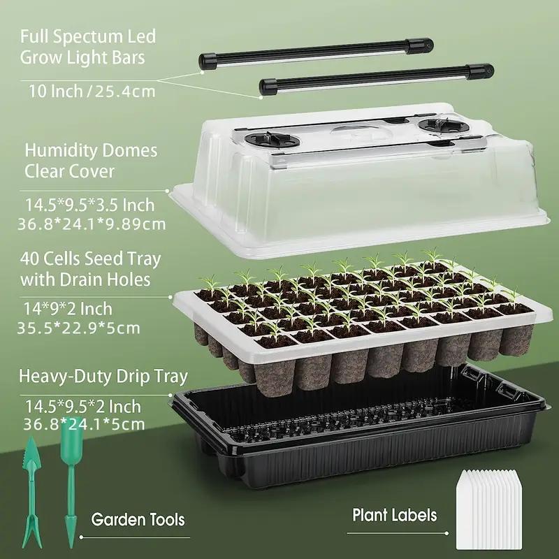 3Pack 120 Cells Seed Starter T - огляд і ціна Seed Starter Tray Kit With Grow Light