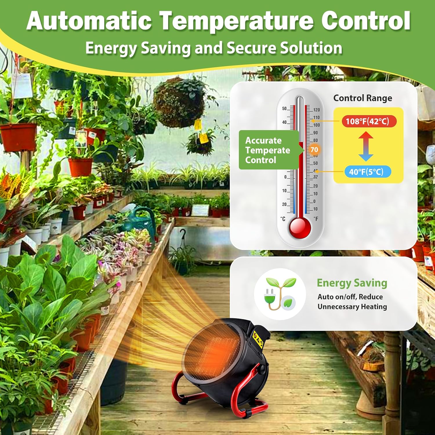Thermostat-Controlled Electric - огляд і ціна Greenhouse Heater Electric Digital Thermostat