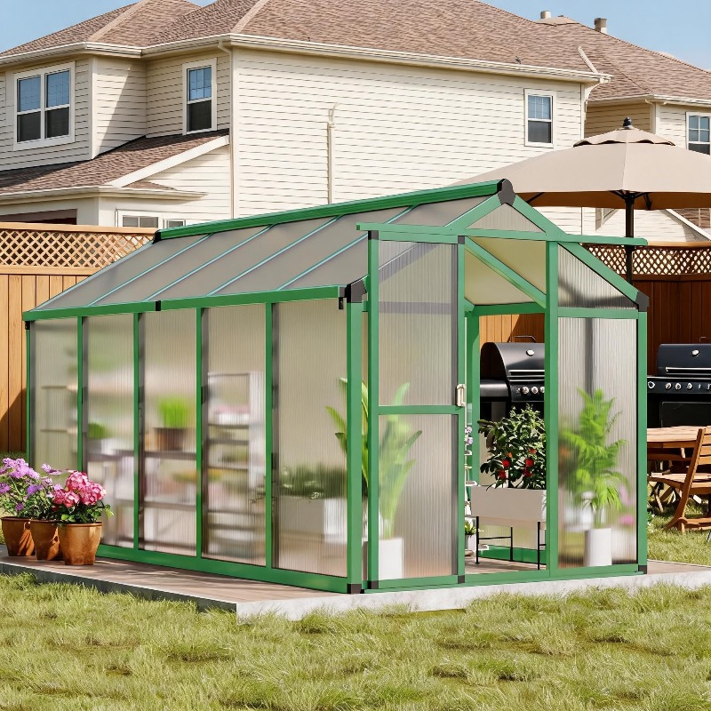 All-Season Walk-in Polycarbona - огляд і ціна Polycarbonate Greenhouse Aluminum Frame