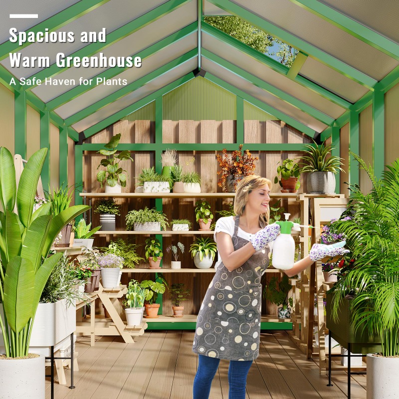 All-Season Walk-in Polycarbona - огляд і ціна Polycarbonate Greenhouse Aluminum Frame
