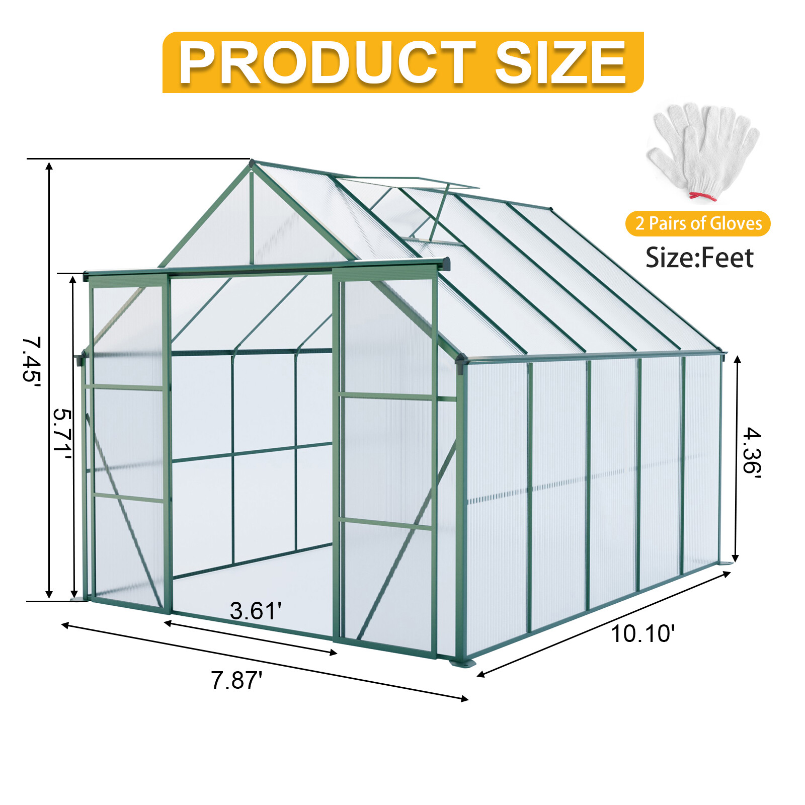 Outdoor Polycarbonate Greenhou - огляд і ціна Polycarbonate Greenhouse Aluminum Frame