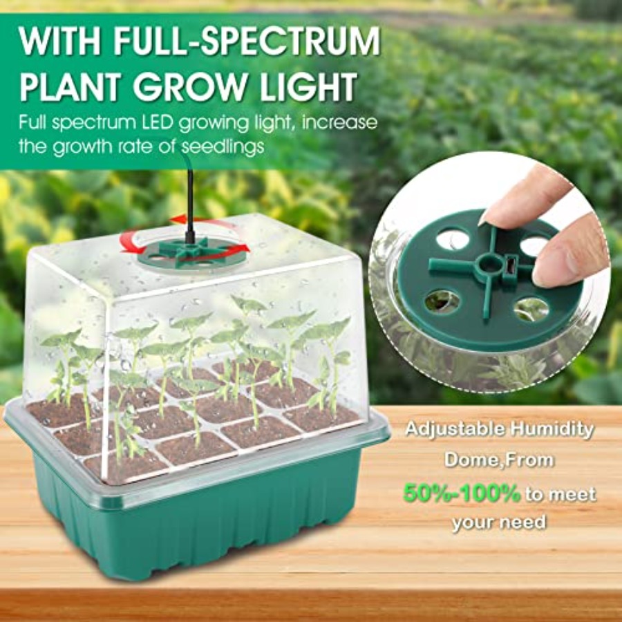 Seed Starter Tray with Light,  - огляд і ціна Seed Starter Tray Kit With Grow Light